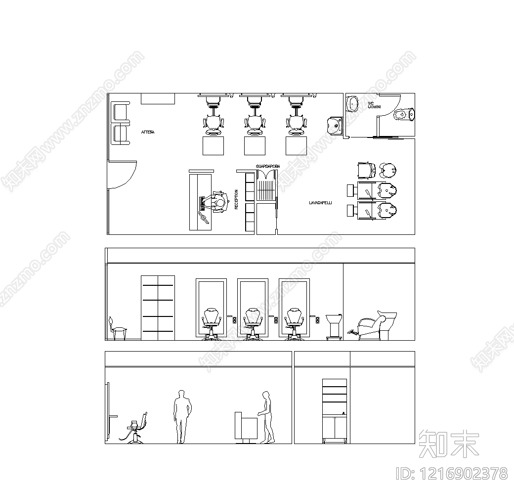 现代简约家具图库施工图下载【ID:1216902378】