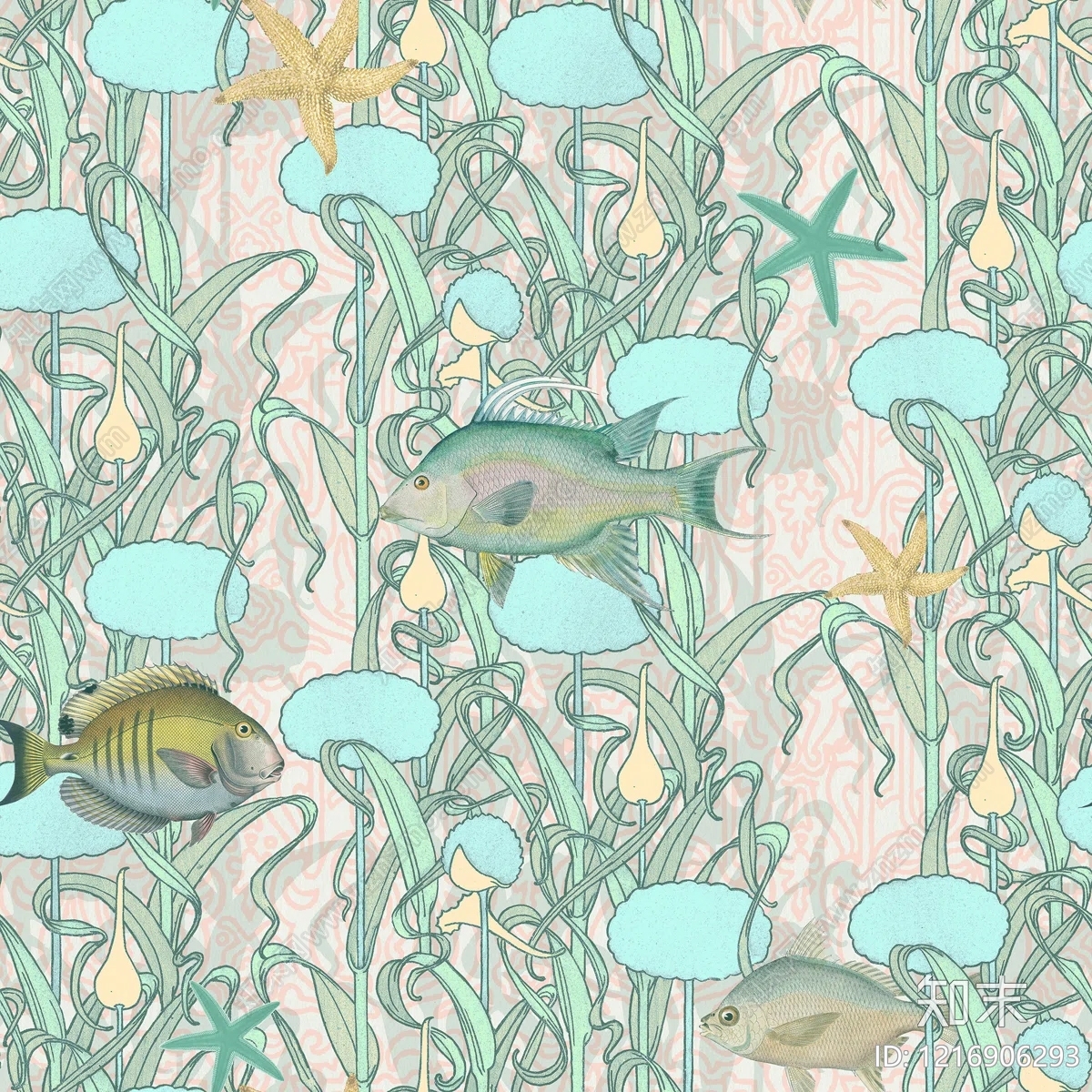 美式花纹壁纸贴图下载【ID:1216906293】