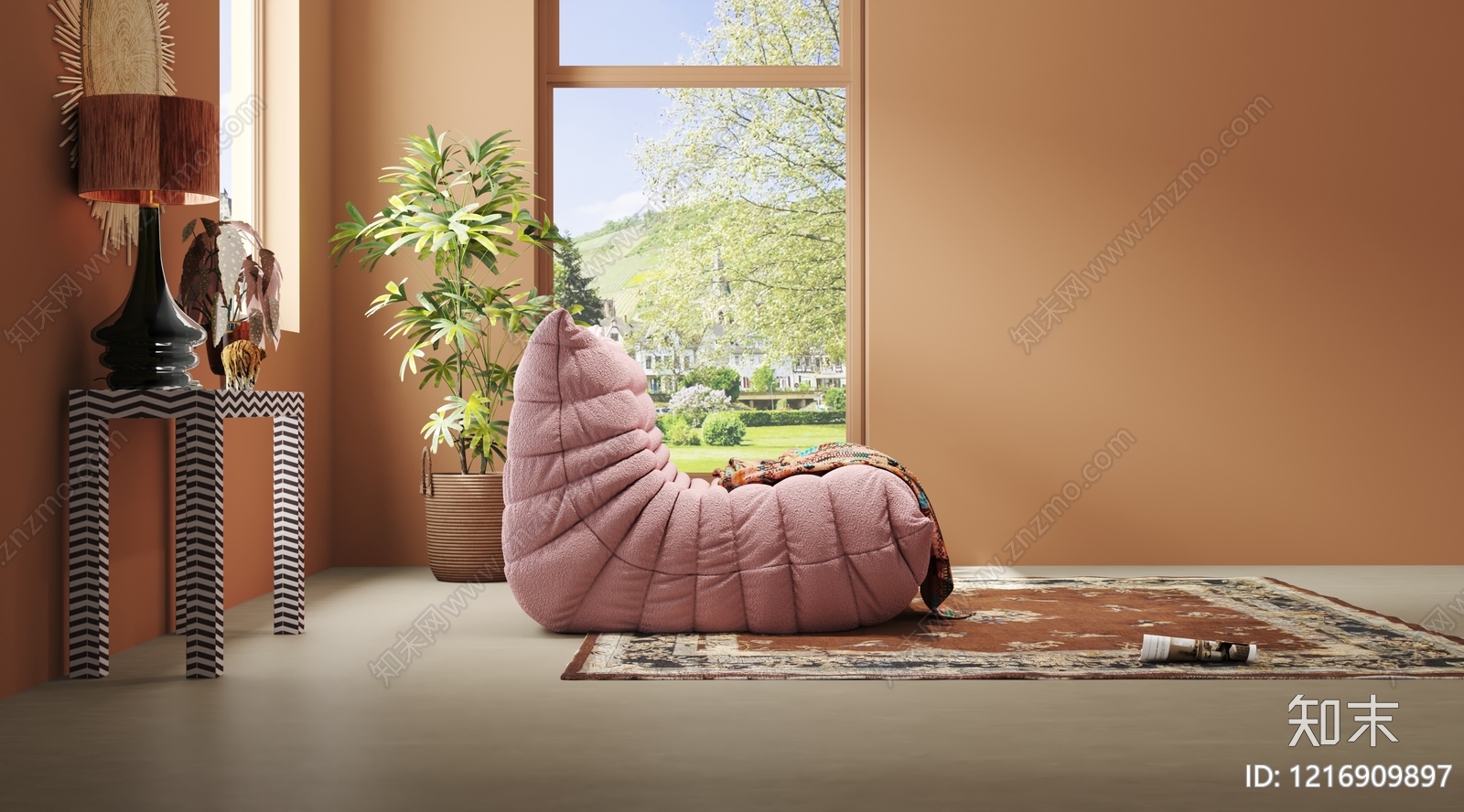 中古风懒人沙发3D模型下载【ID:1216909897】