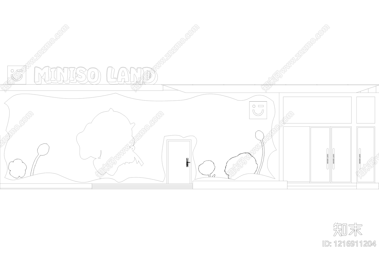 现代简约便利店cad施工图下载【ID:1216911204】