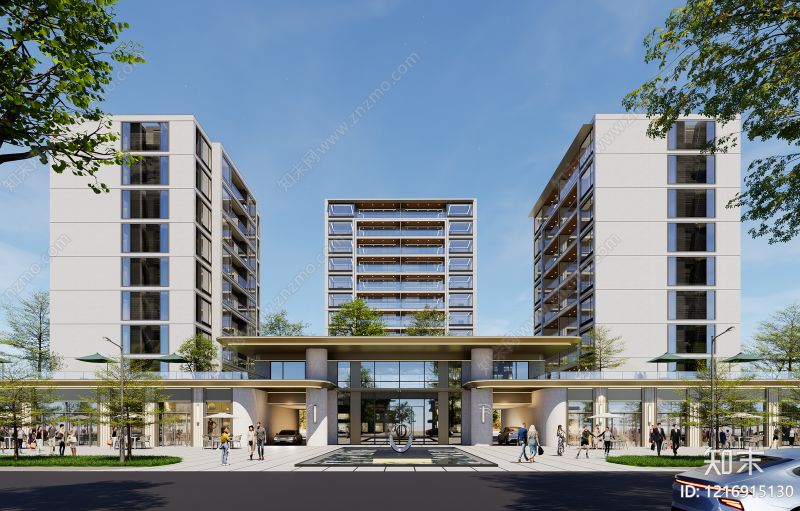 现代极简售楼处建筑SU模型下载【ID:1216915130】