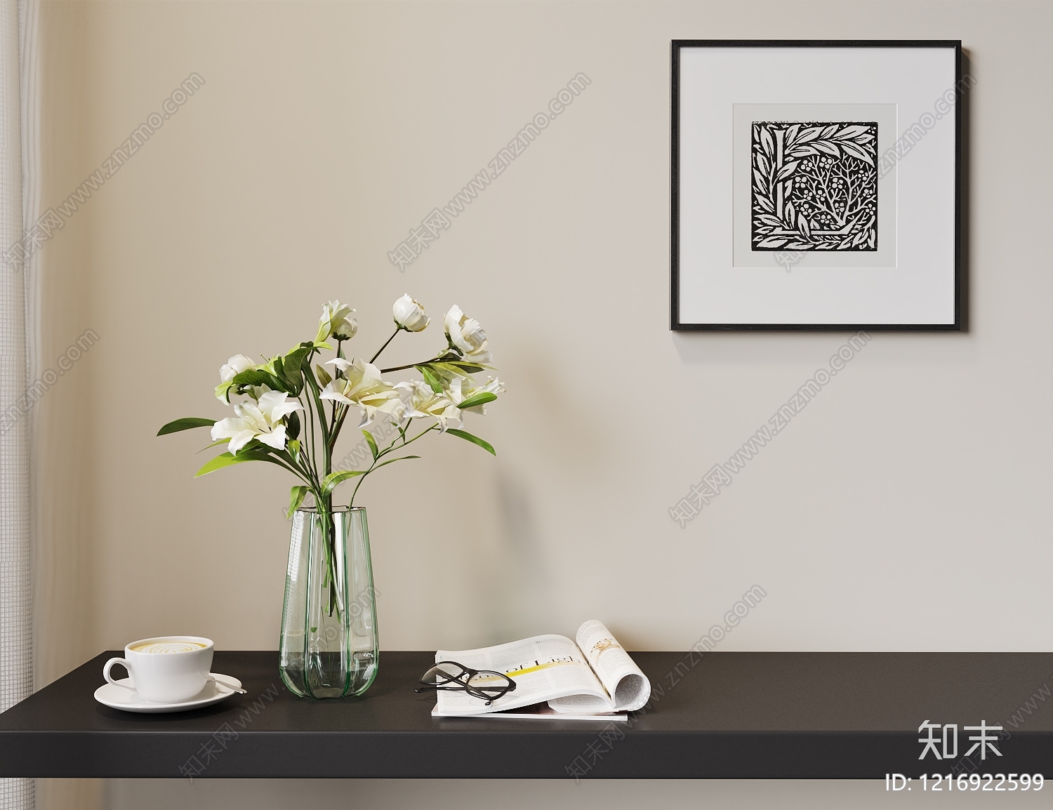 现代简约花艺3D模型下载【ID:1216922599】