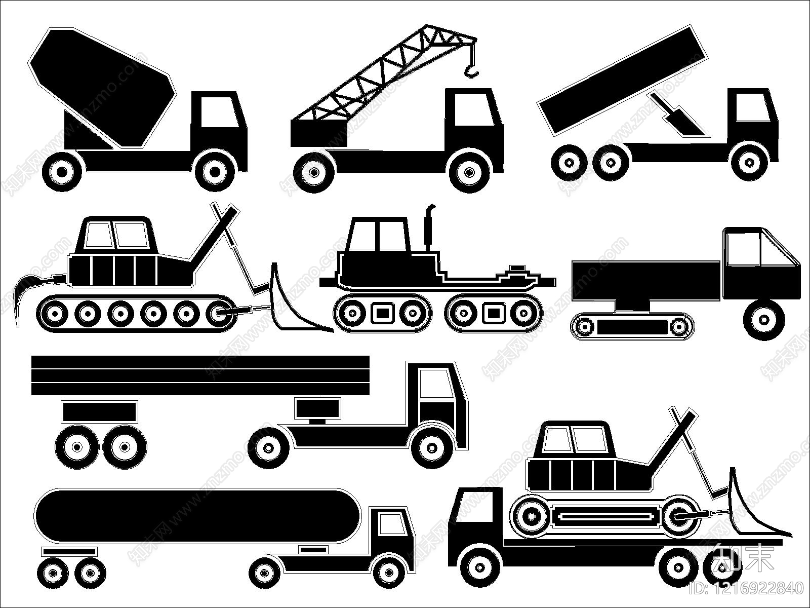 现代交通工具图库施工图下载【ID:1216922840】