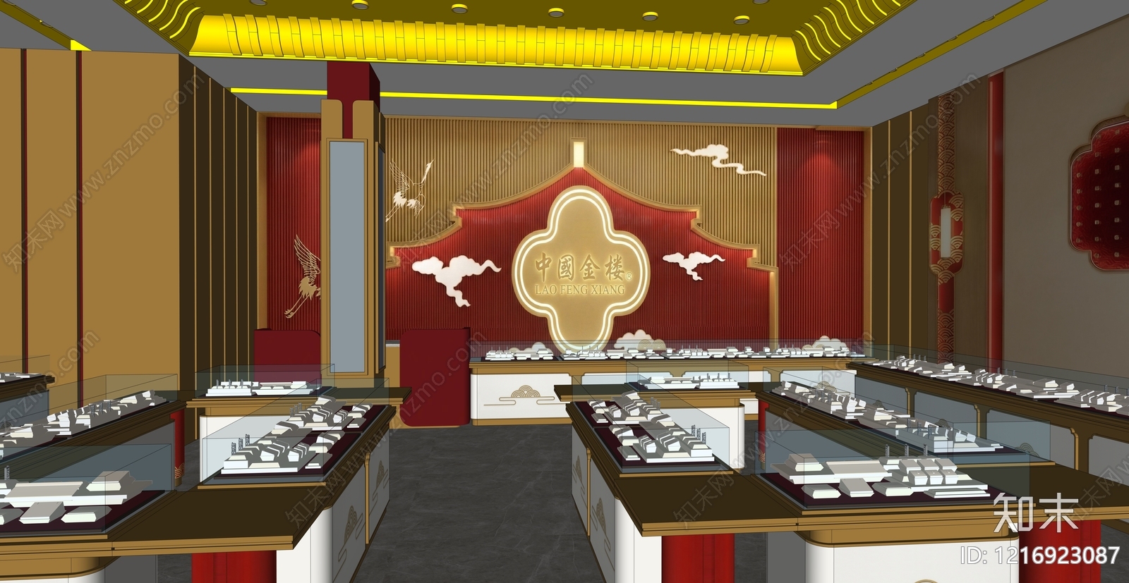 新中式珠宝店SU模型下载【ID:1216923087】