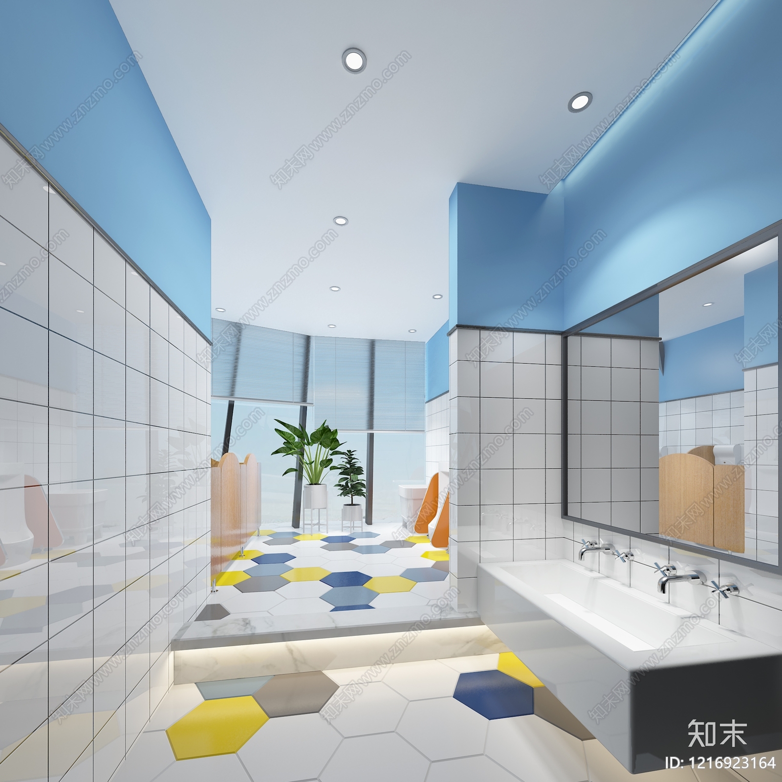 现代简约公共卫生间3D模型下载【ID:1216923164】