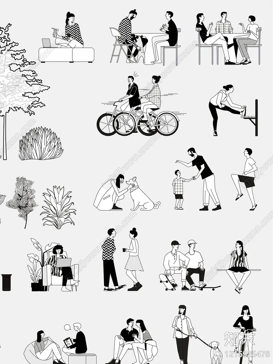 现代人物施工图下载【ID:1216925478】