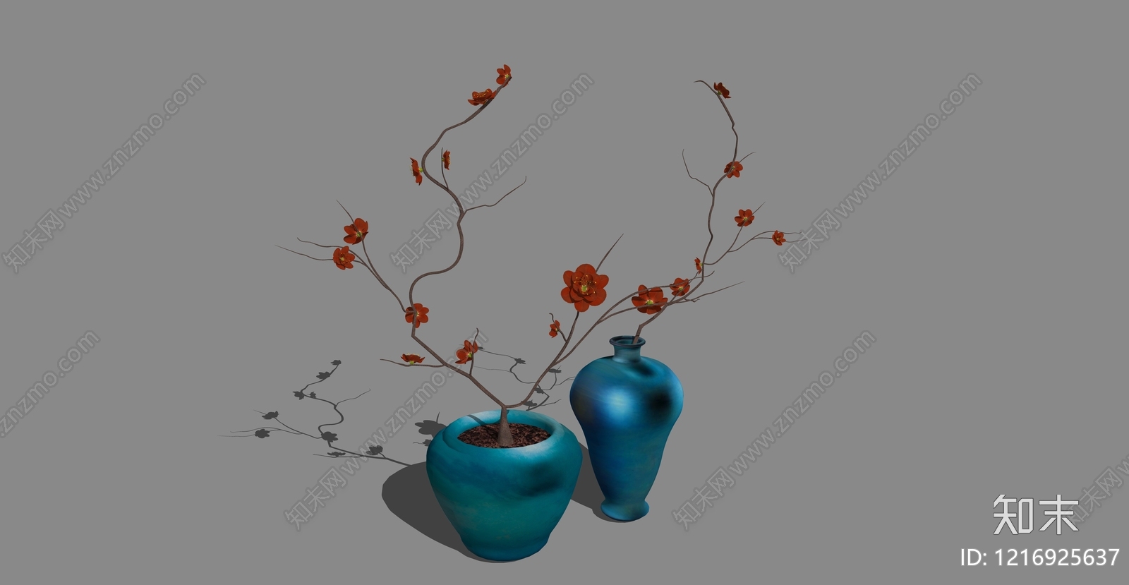 新中式花艺SU模型下载【ID:1216925637】