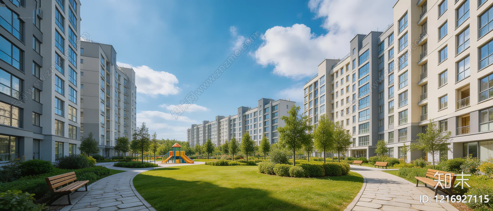 现代小区HDR贴图下载【ID:1216927115】