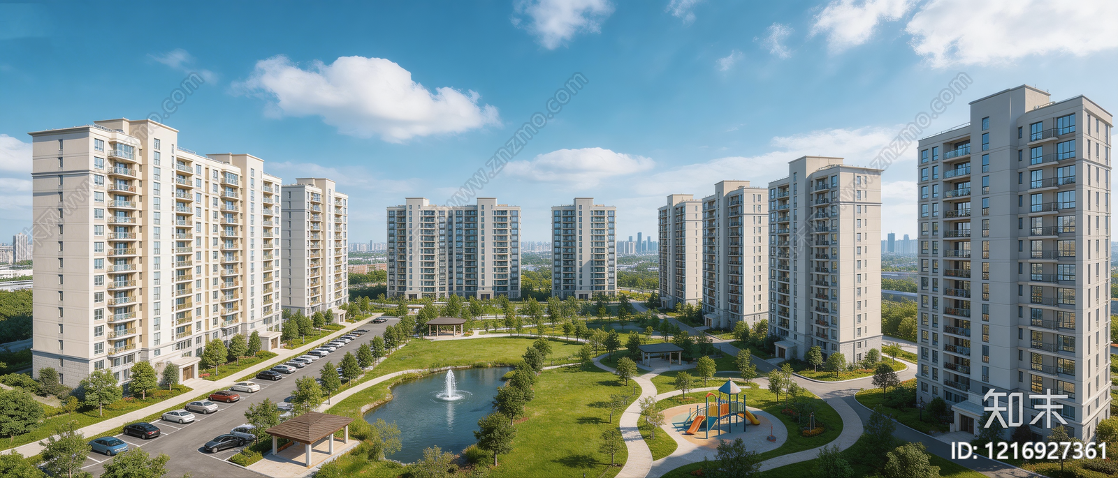 现代小区HDR贴图下载【ID:1216927361】