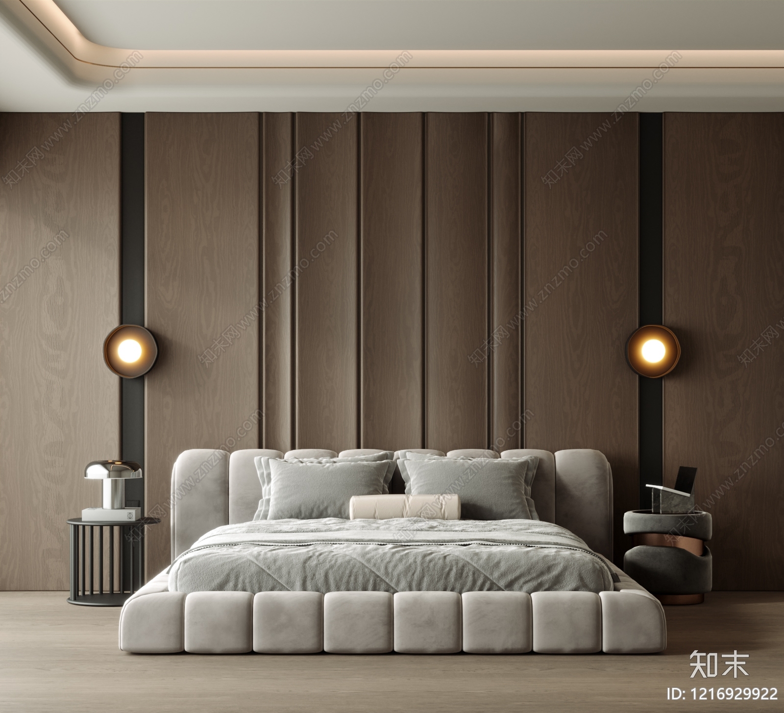 意式极简主卧SU模型下载【ID:1216929922】