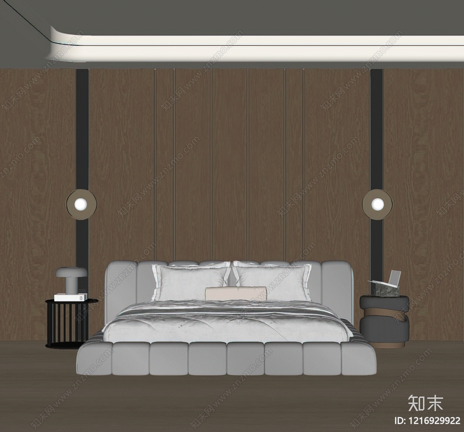 意式极简主卧SU模型下载【ID:1216929922】