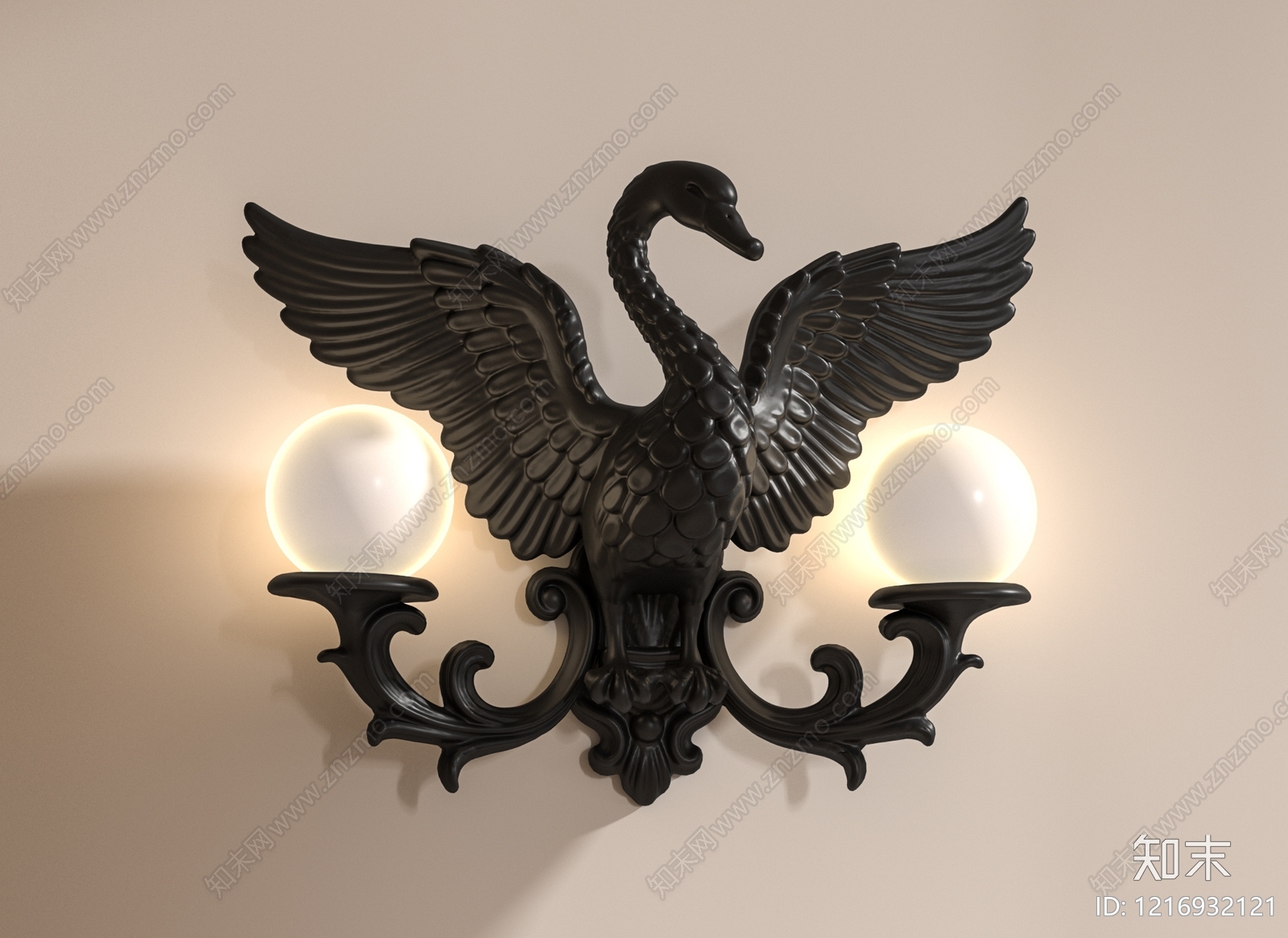 欧式复古壁灯3D模型下载【ID:1216932121】