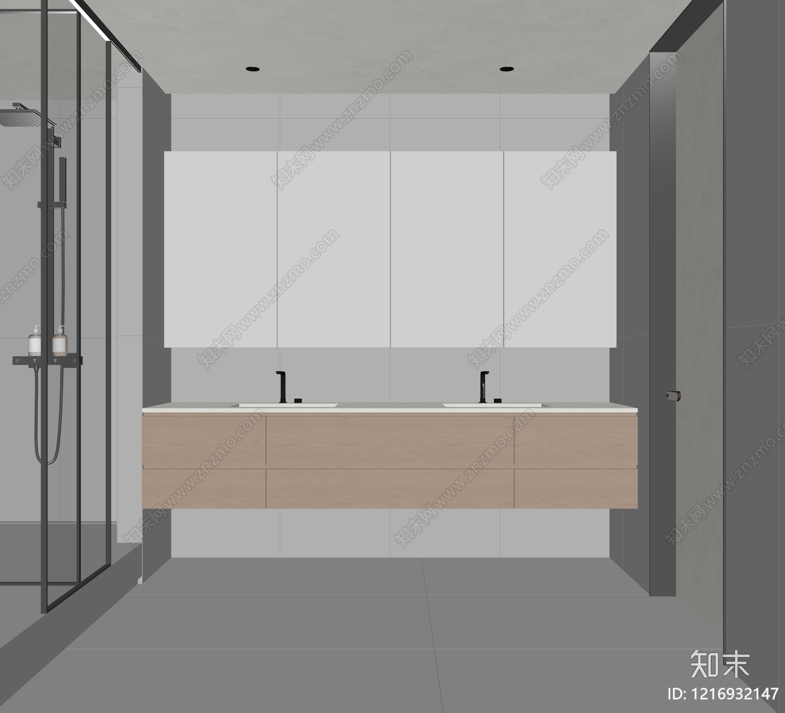 现代简约卫生间SU模型下载【ID:1216932147】