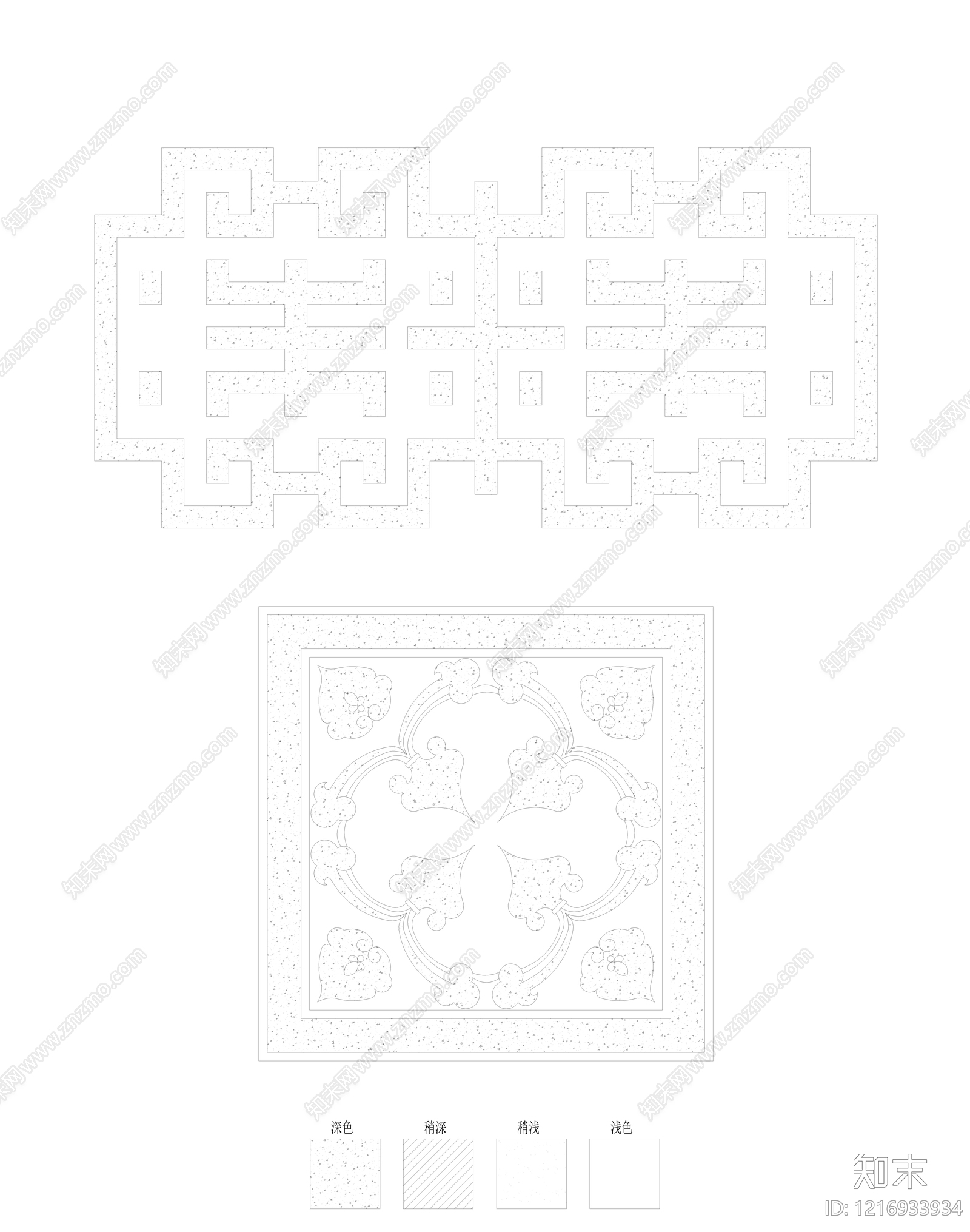 中式,欧式填充图案CAD图纸