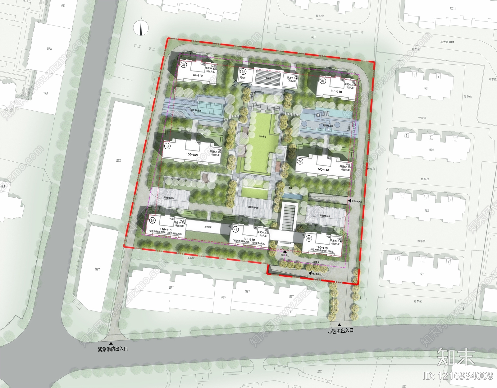 现代住宅楼建筑施工图下载【ID:1216934008】