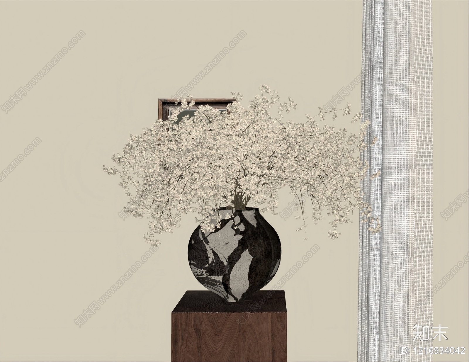 中古风花艺SU模型下载【ID:1216934042】