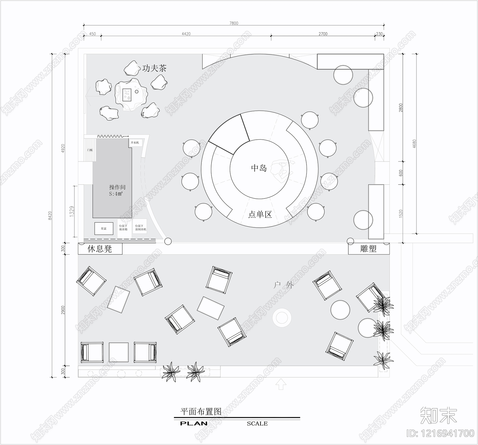 新中式其他餐饮空间施工图下载【ID:1216941700】