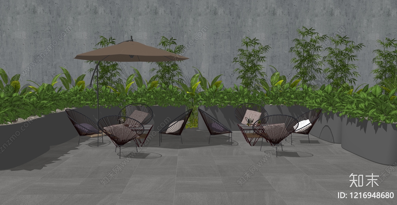现代简约商业外摆SU模型下载【ID:1216948680】