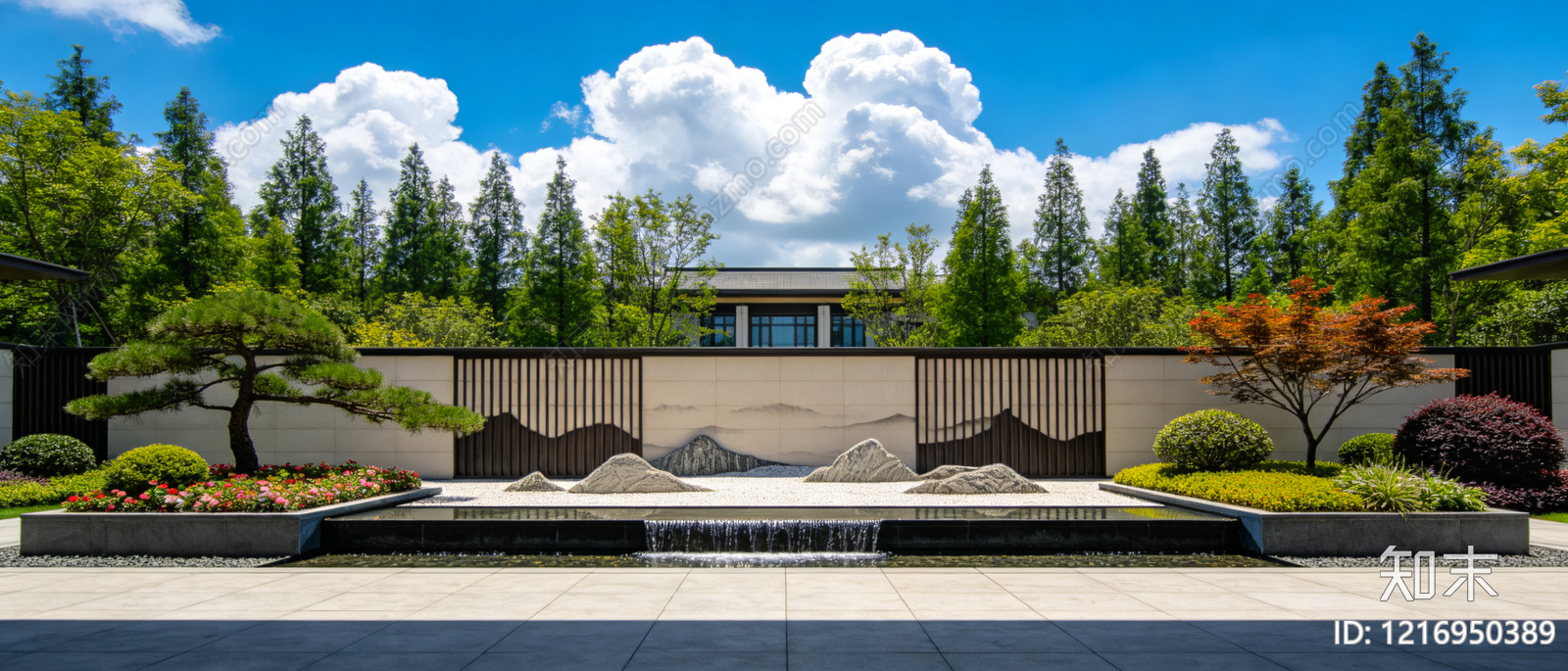 新中式花园贴图下载【ID:1216950389】