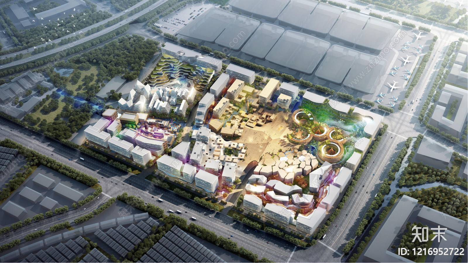 现代商业街区建筑下载【ID:1216952722】