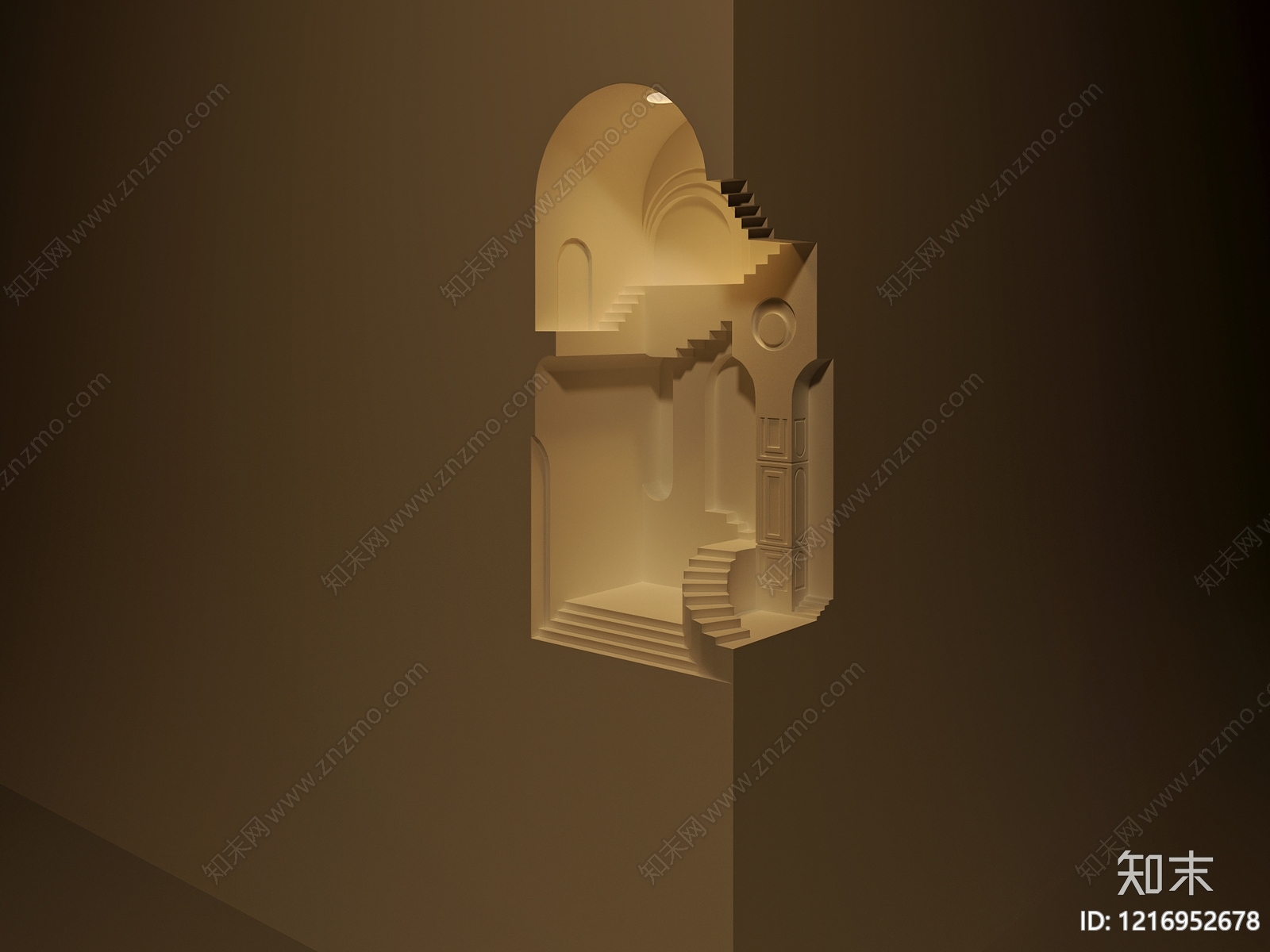 极简主义石膏壁灯3D模型下载【ID:1216952678】