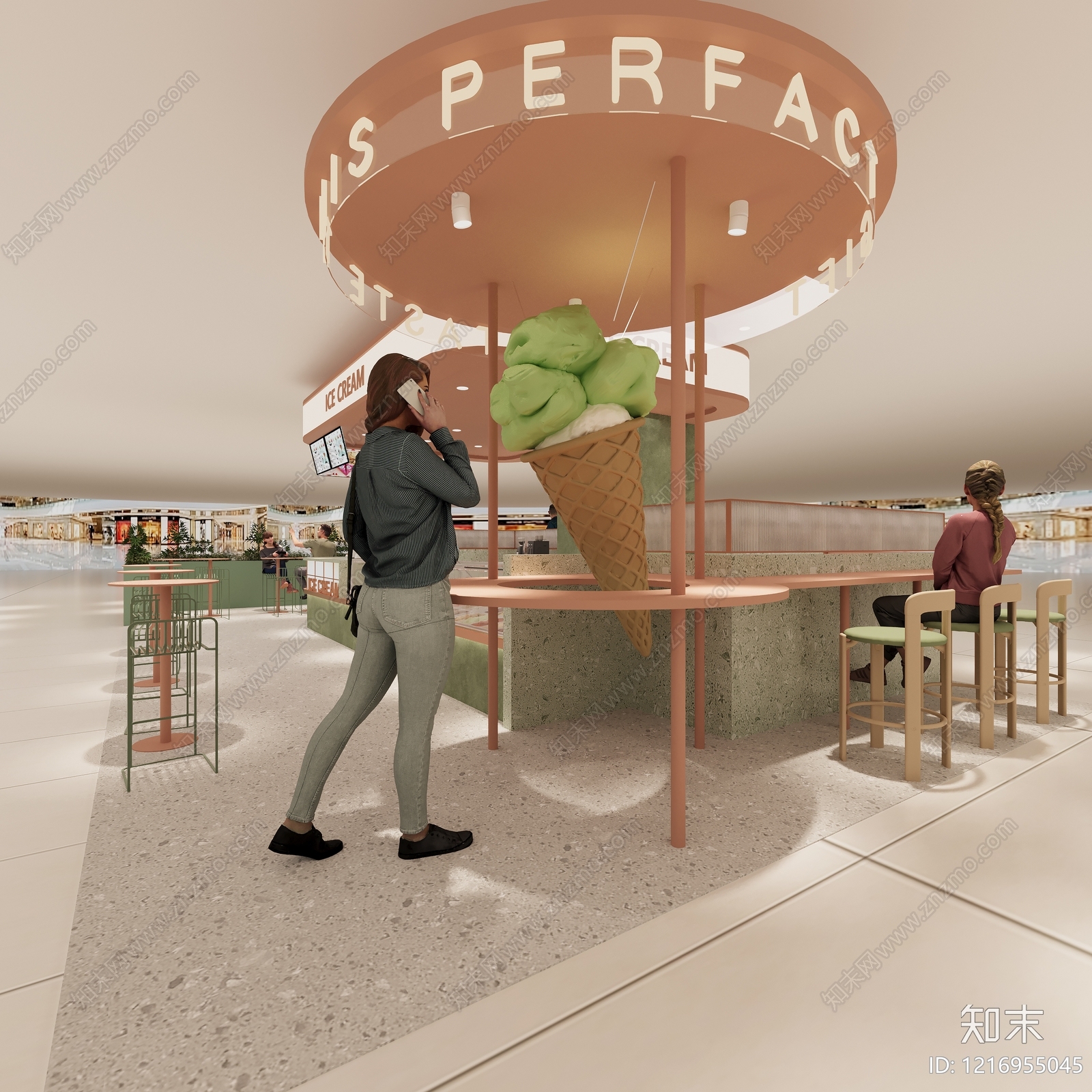 奶油风甜品店3D模型下载【ID:1216955045】