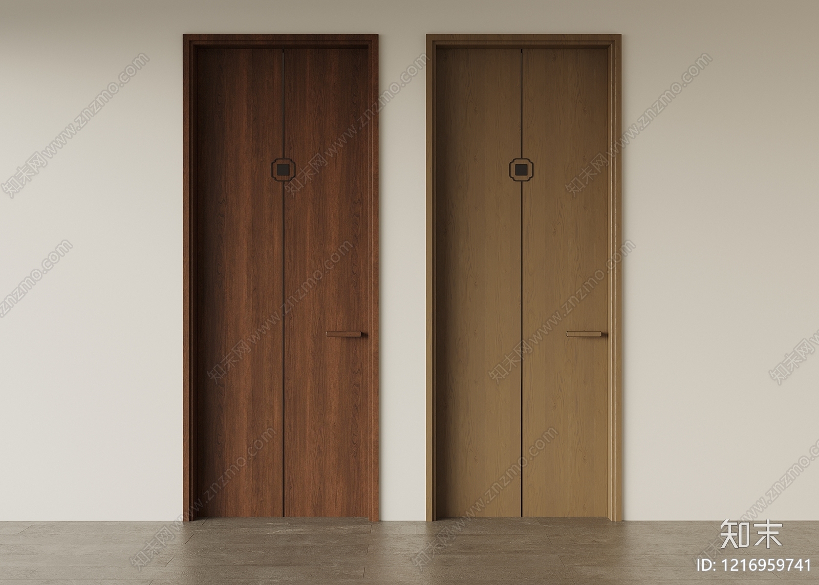新中式单开门3D模型下载【ID:1216959741】