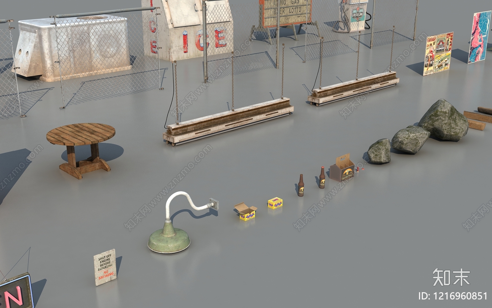 复古工业风门组合3D模型下载【ID:1216960851】