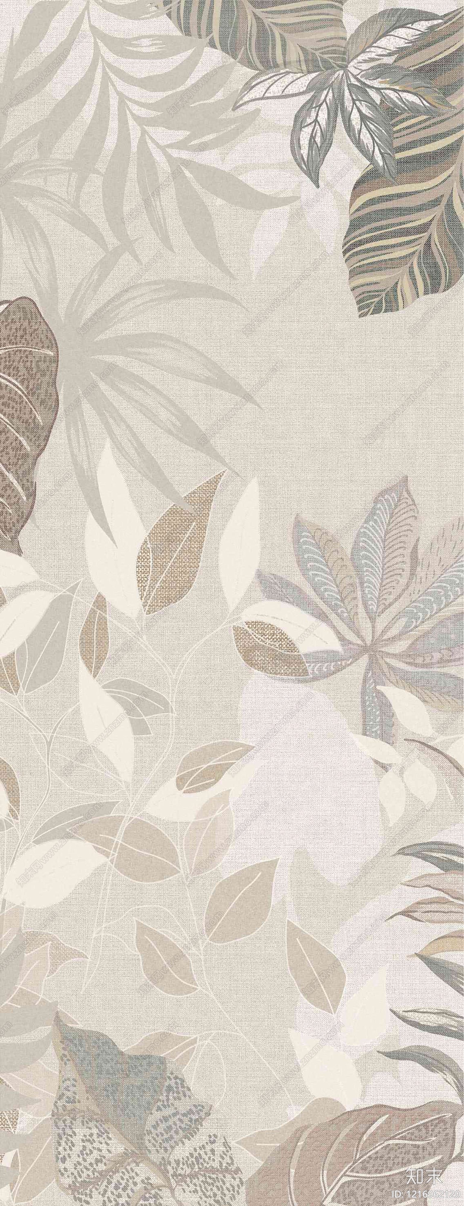 新中式植物壁纸贴图下载【ID:1216962120】