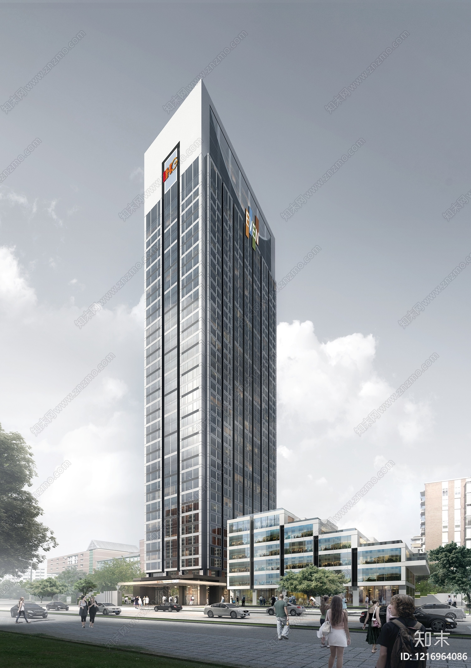 现代主义酒店建筑3D模型下载【ID:1216964086】