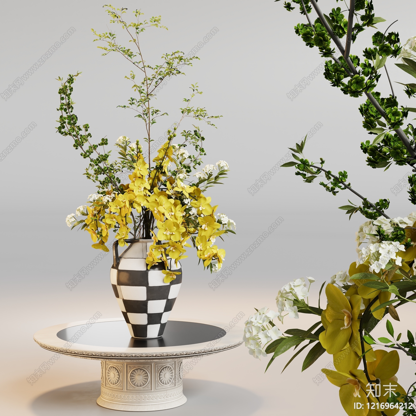 现代轻奢花艺SU模型下载【ID:1216964212】