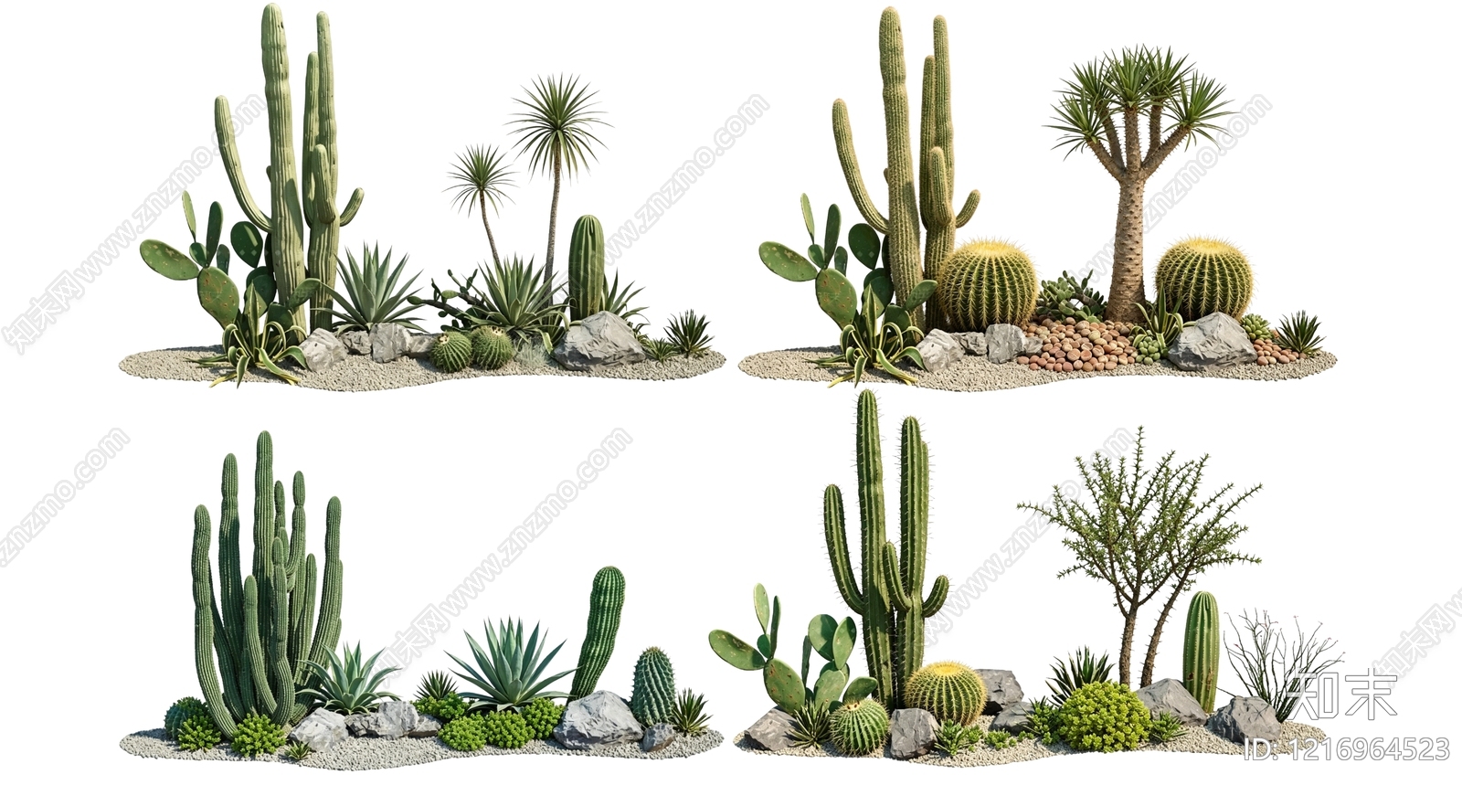 沙漠景观风格沙漠植物SU模型下载【ID:1216964523】