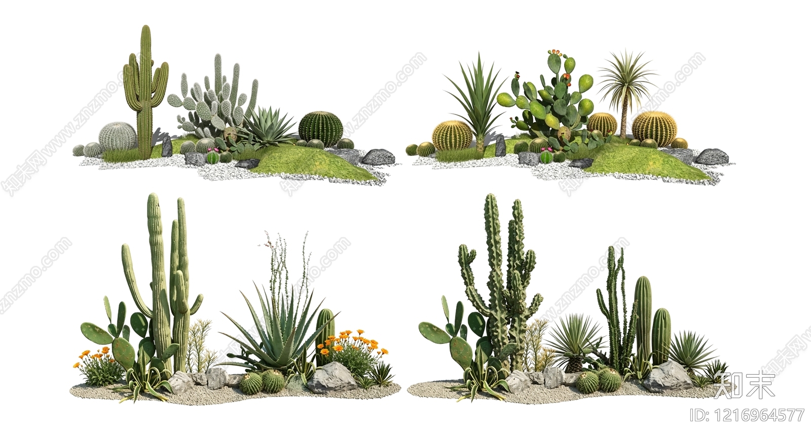 沙漠景观风格沙漠植物SU模型下载【ID:1216964577】