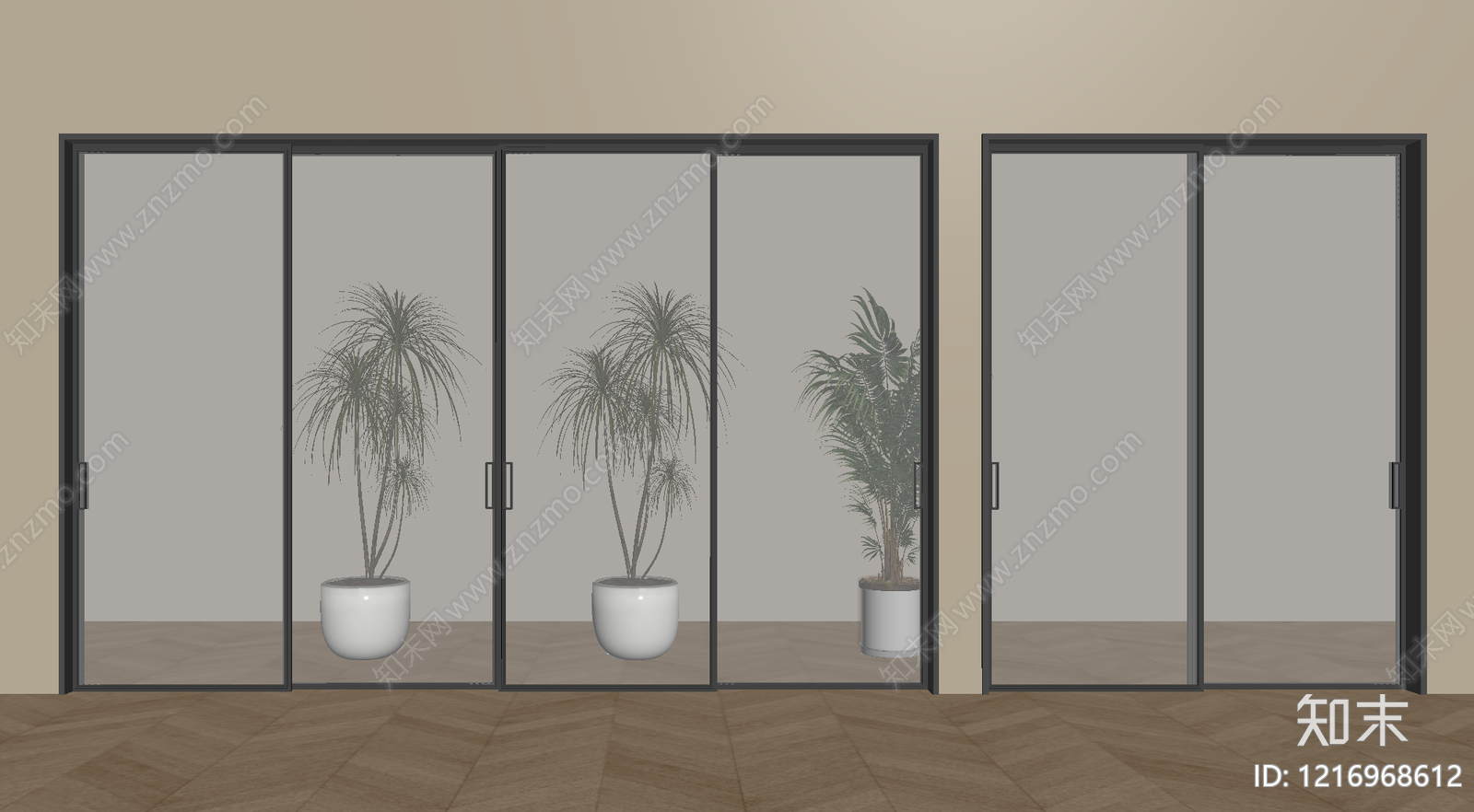 现代简约推拉门SU模型下载【ID:1216968612】