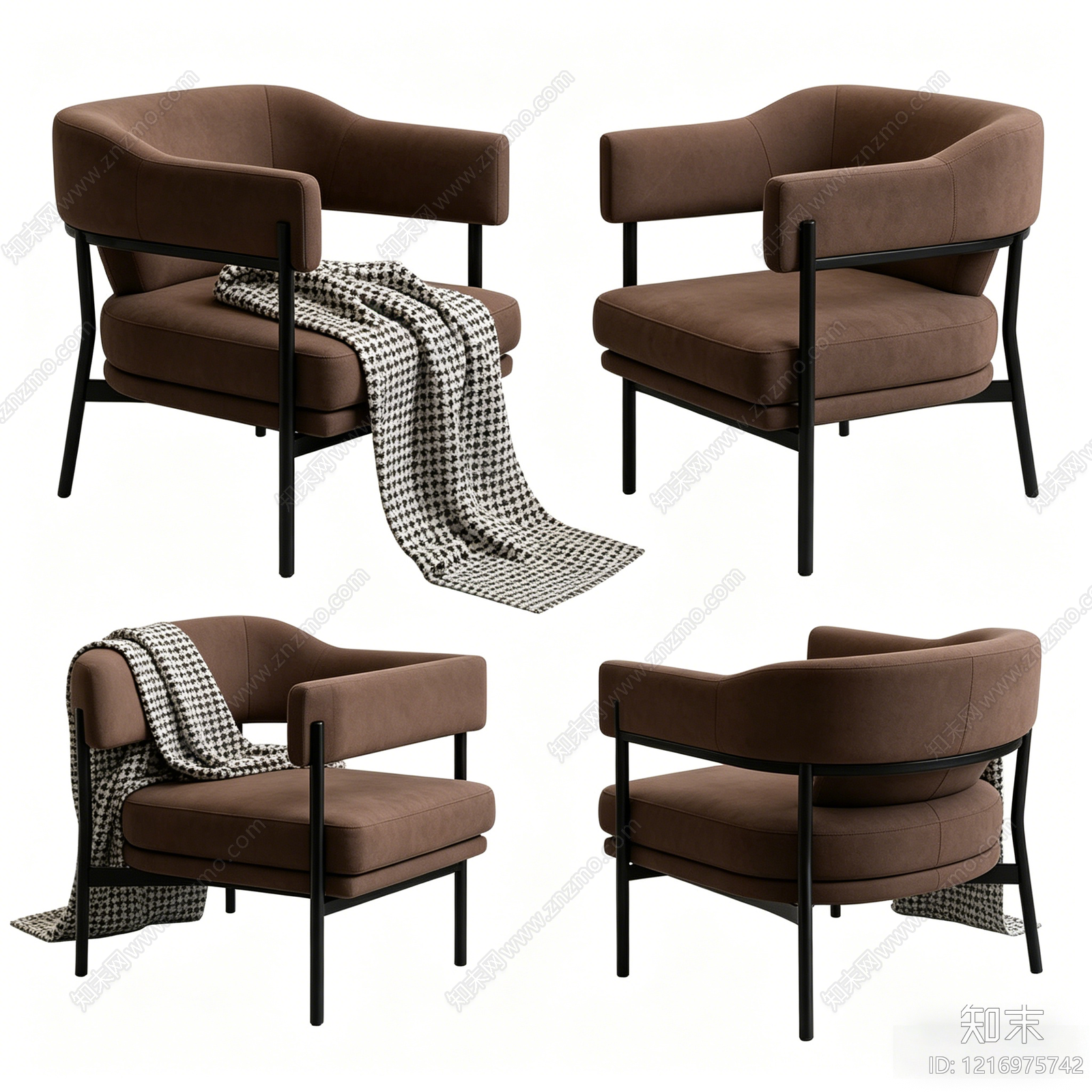 现代简约休闲椅3D模型下载【ID:1216975742】