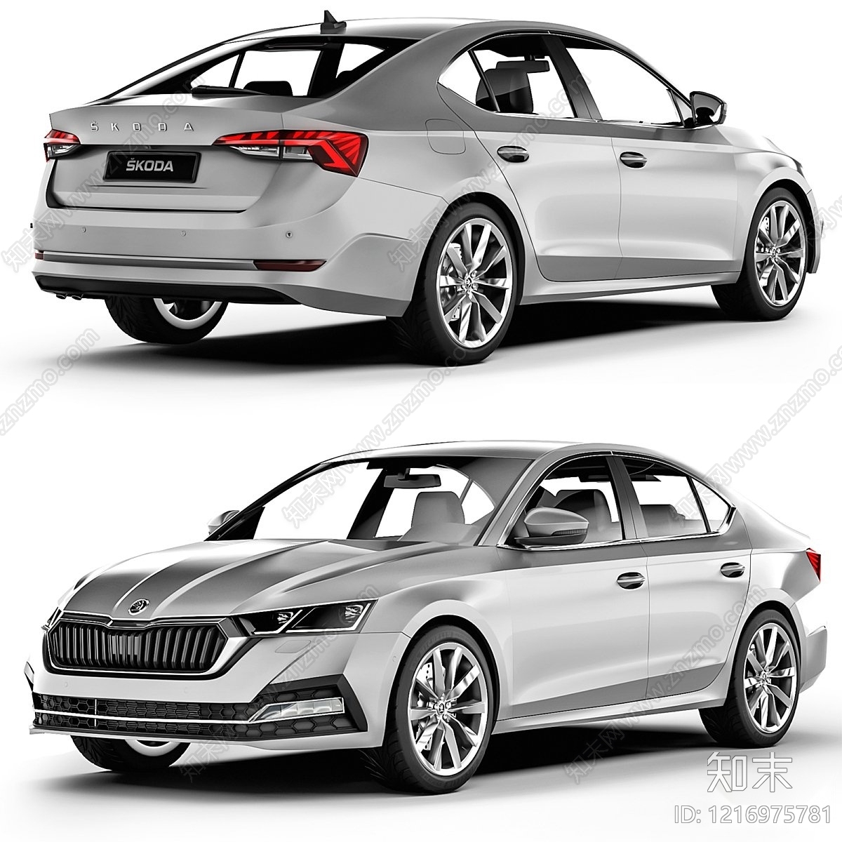 现代简约汽车3D模型渲染效果图