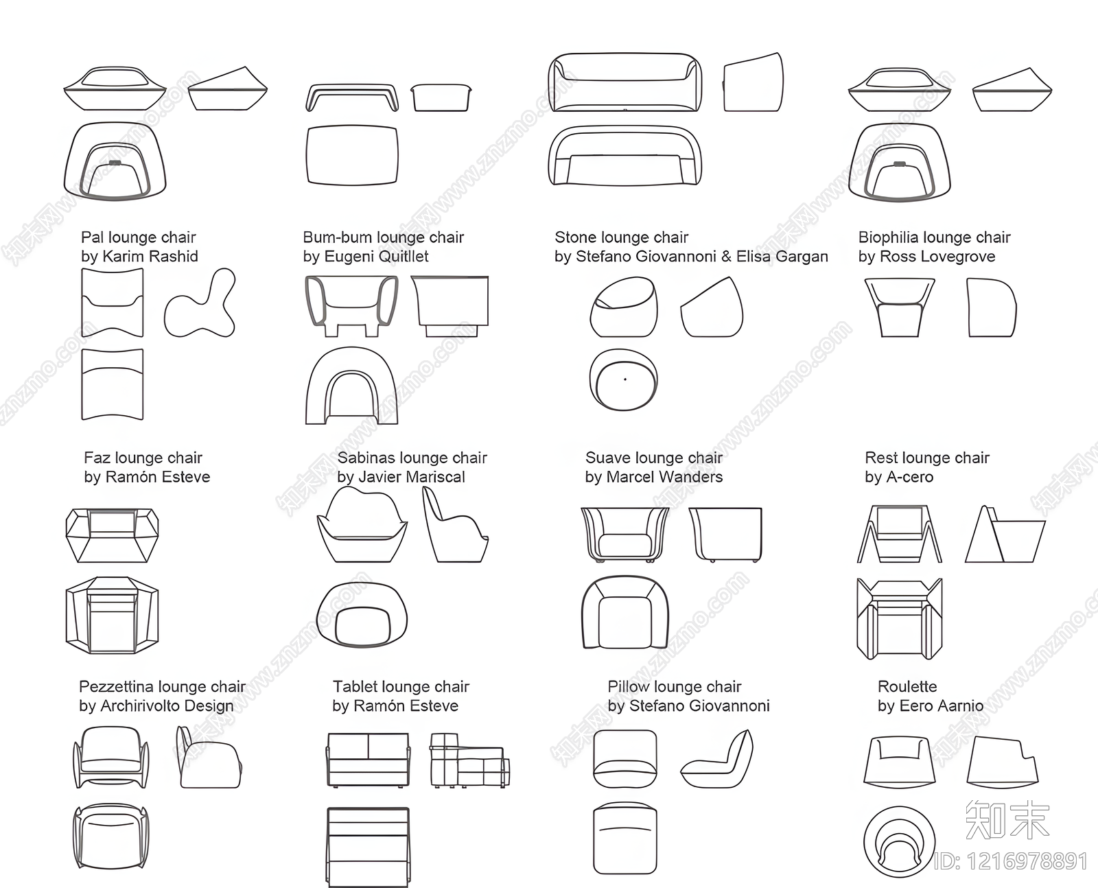 现代桌椅施工图下载【ID:1216978891】