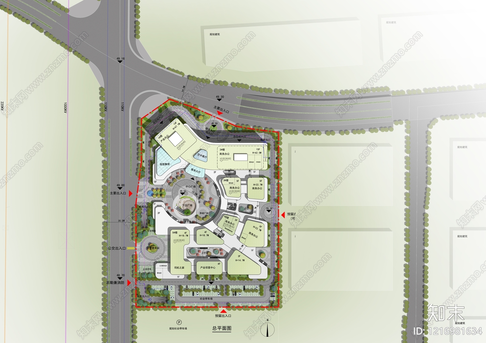 现代产业园建筑施工图下载【ID:1216981634】