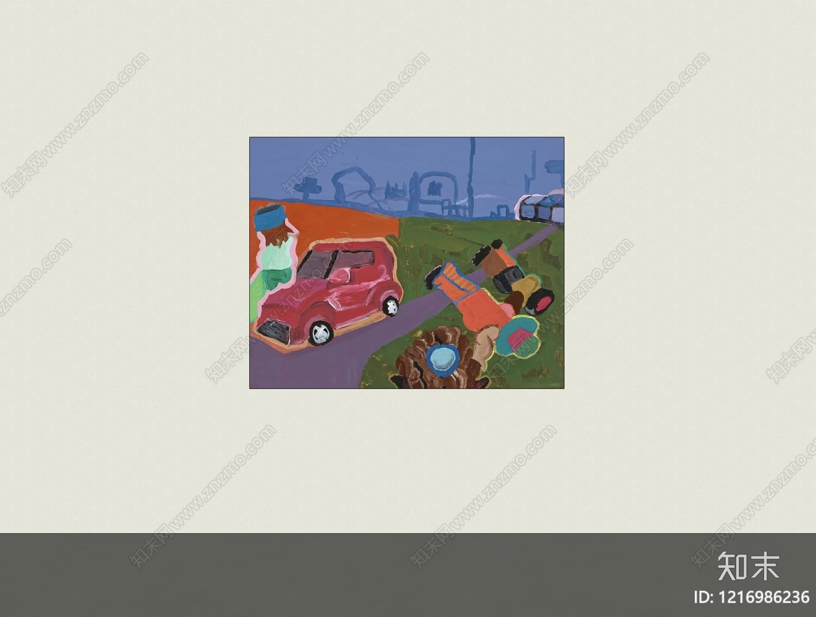 童趣画风格挂画SU模型下载【ID:1216986236】