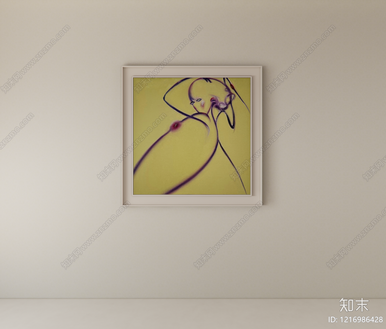 现代挂画SU模型下载【ID:1216986428】