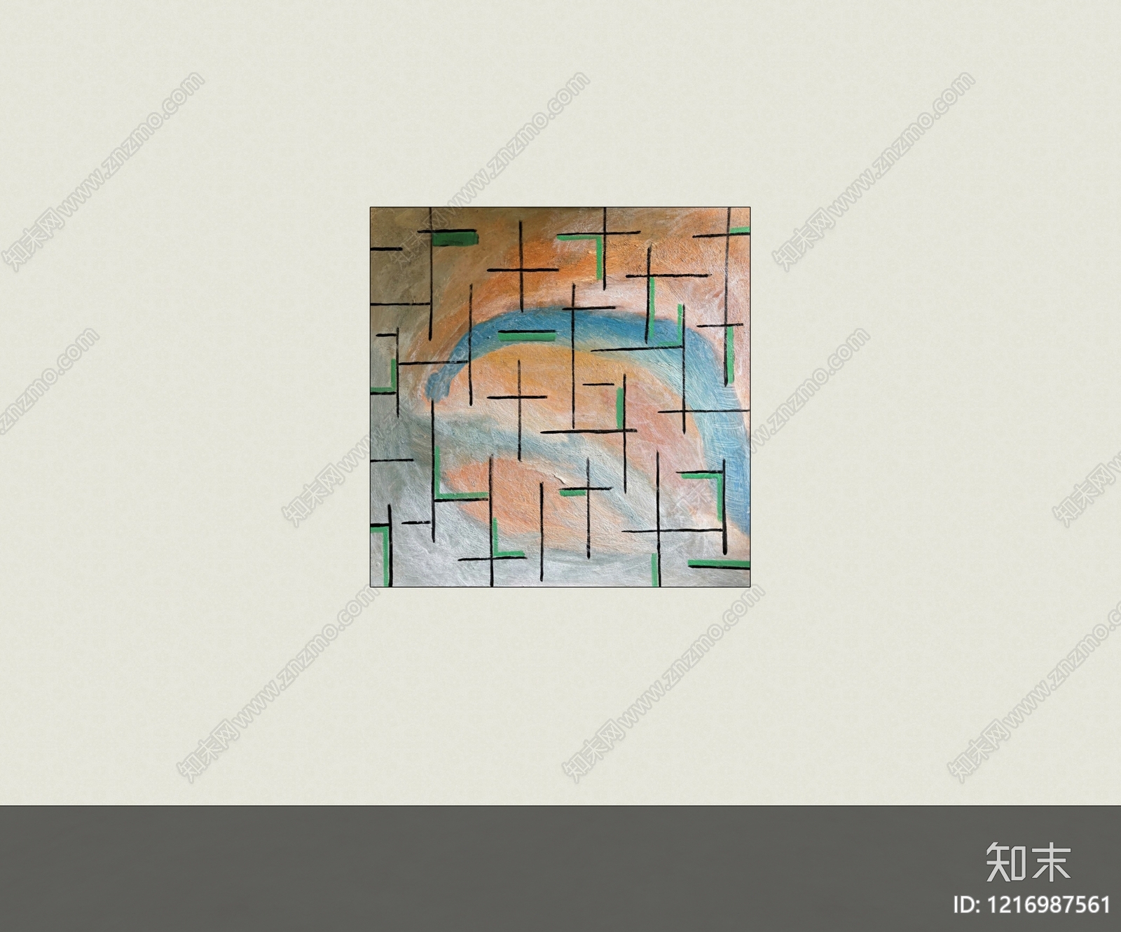 现代挂画SU模型下载【ID:1216987561】