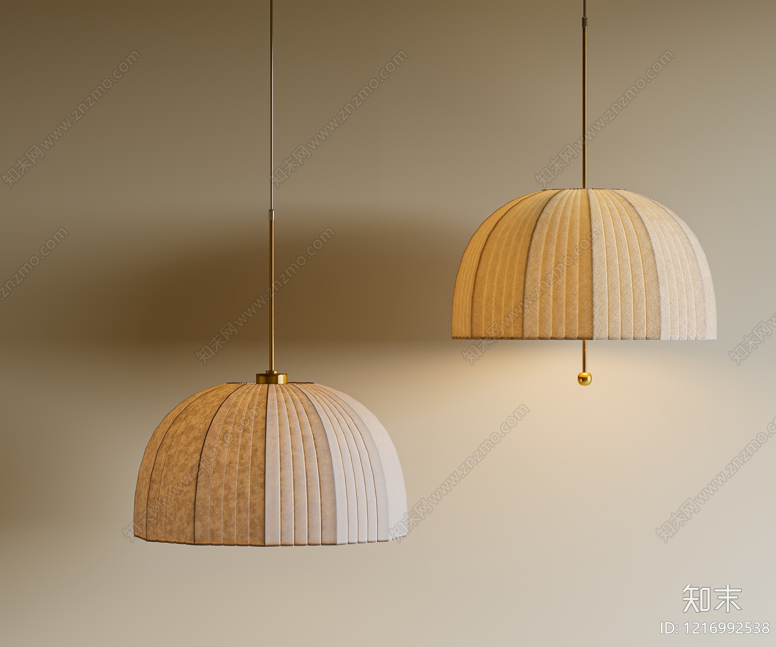 奶油风吊灯3D模型下载【ID:1216992538】