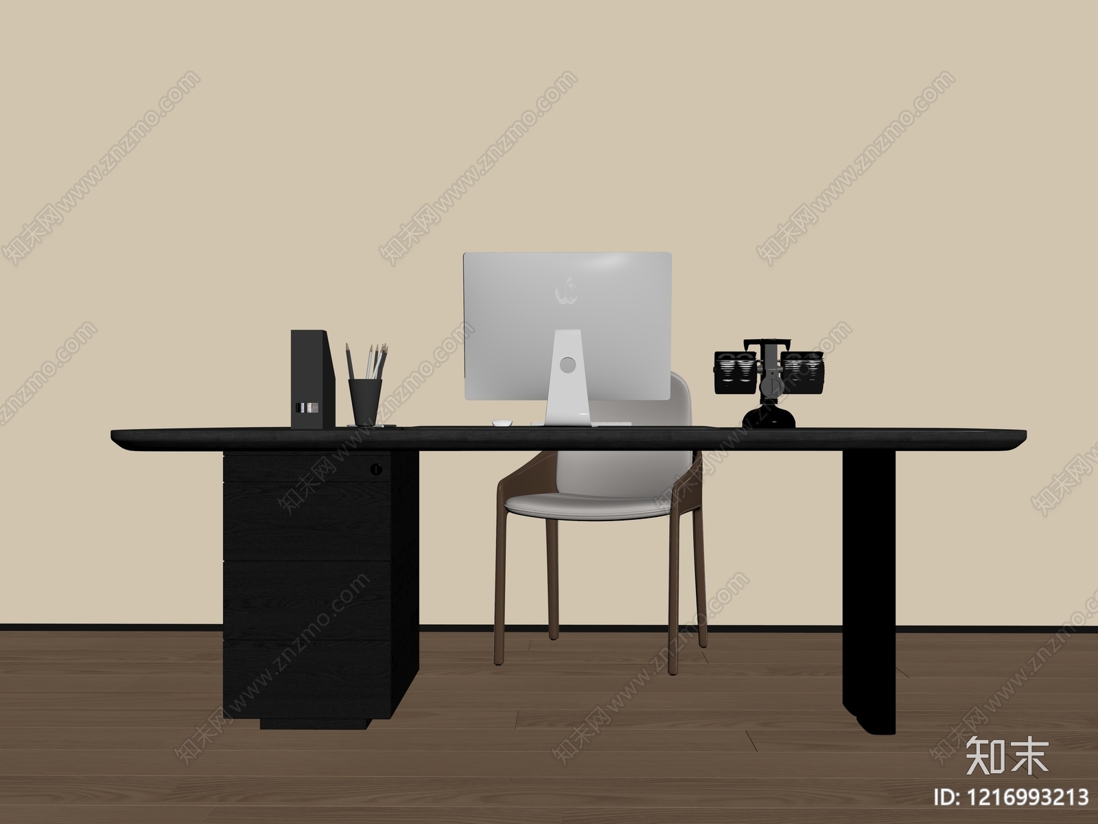 现代简约书桌椅SU模型下载【ID:1216993213】