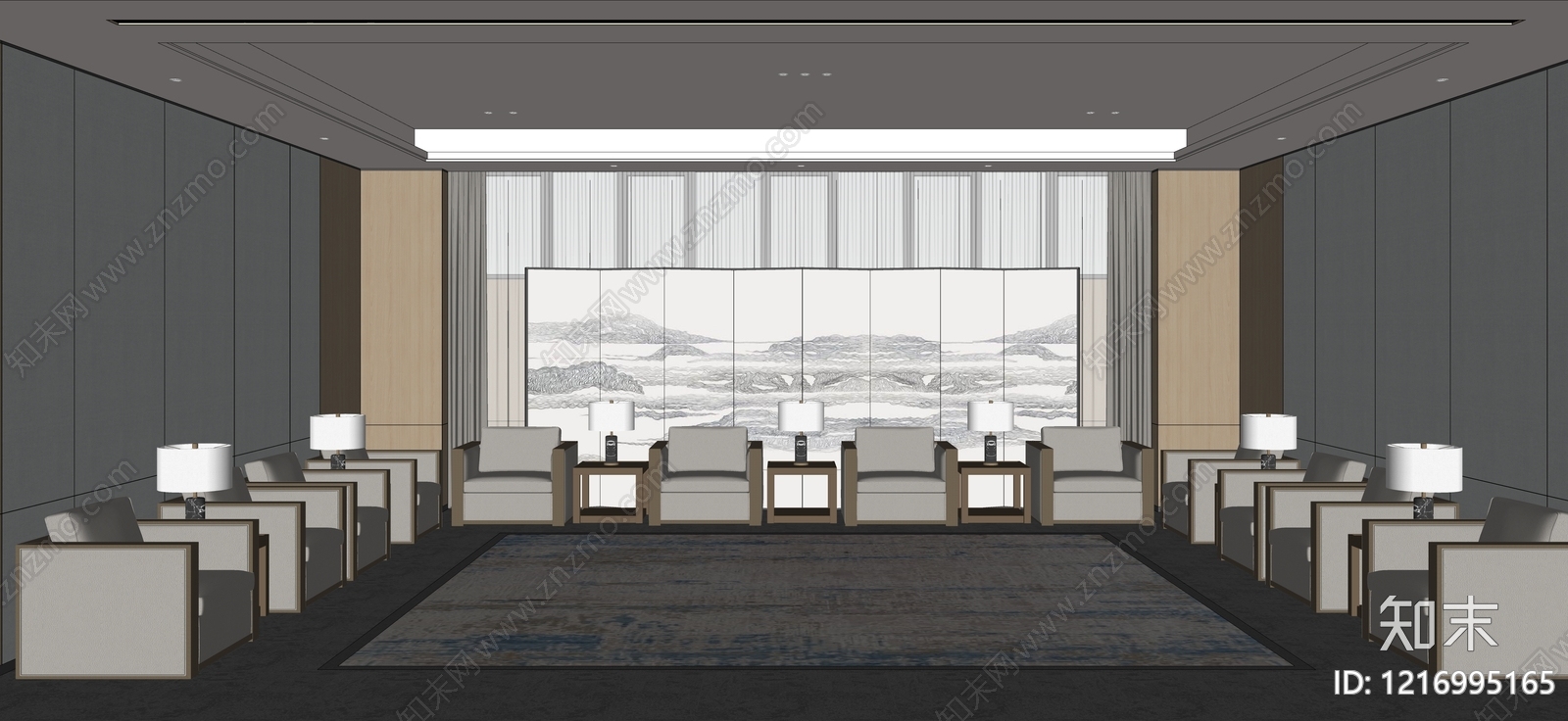 现代接待室SU模型下载【ID:1216995165】