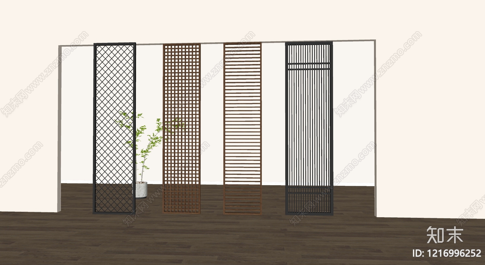 现代屏风SU模型下载【ID:1216996252】