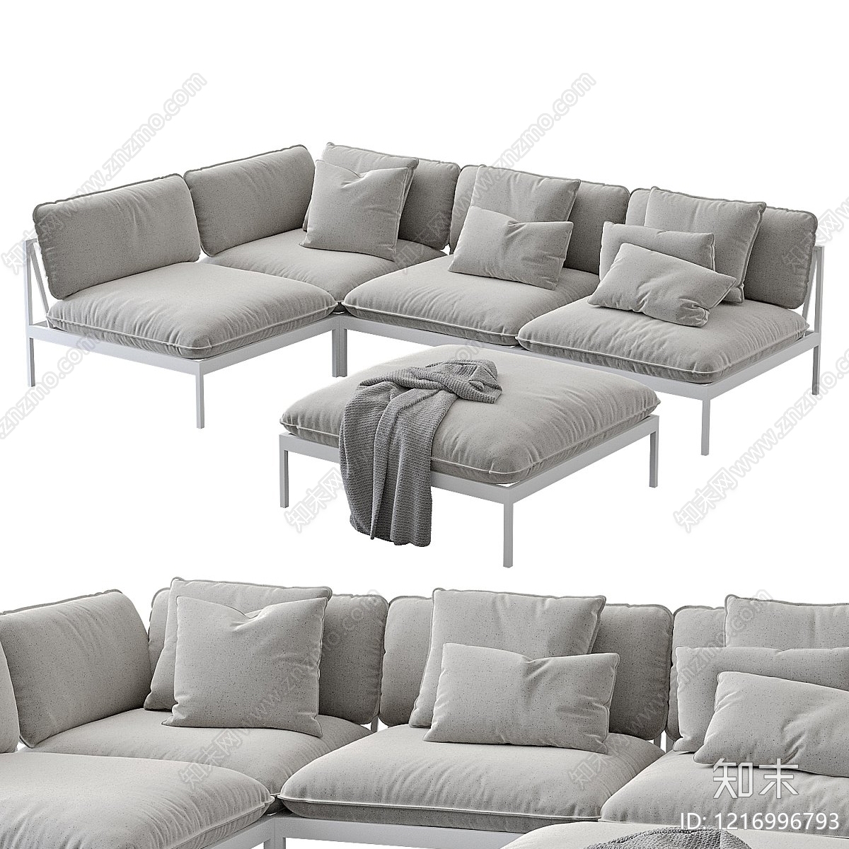 极简户外沙发3D模型下载【ID:1216996793】