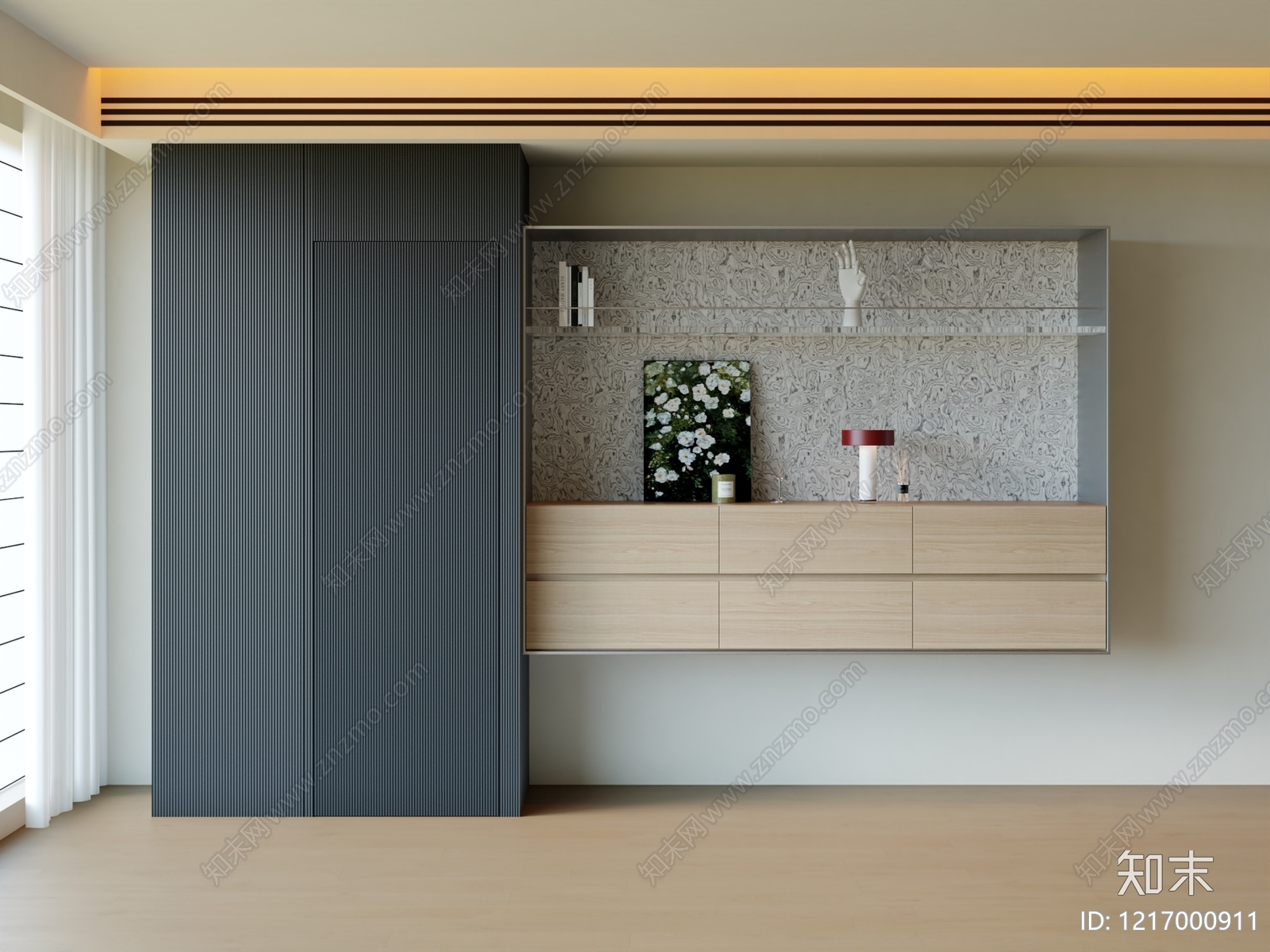 极简书柜3D模型下载【ID:1217000911】