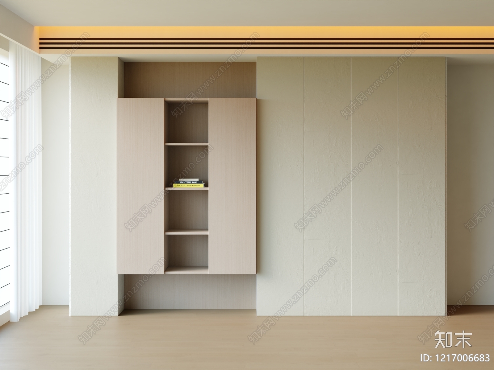 极简衣柜3D模型下载【ID:1217006683】