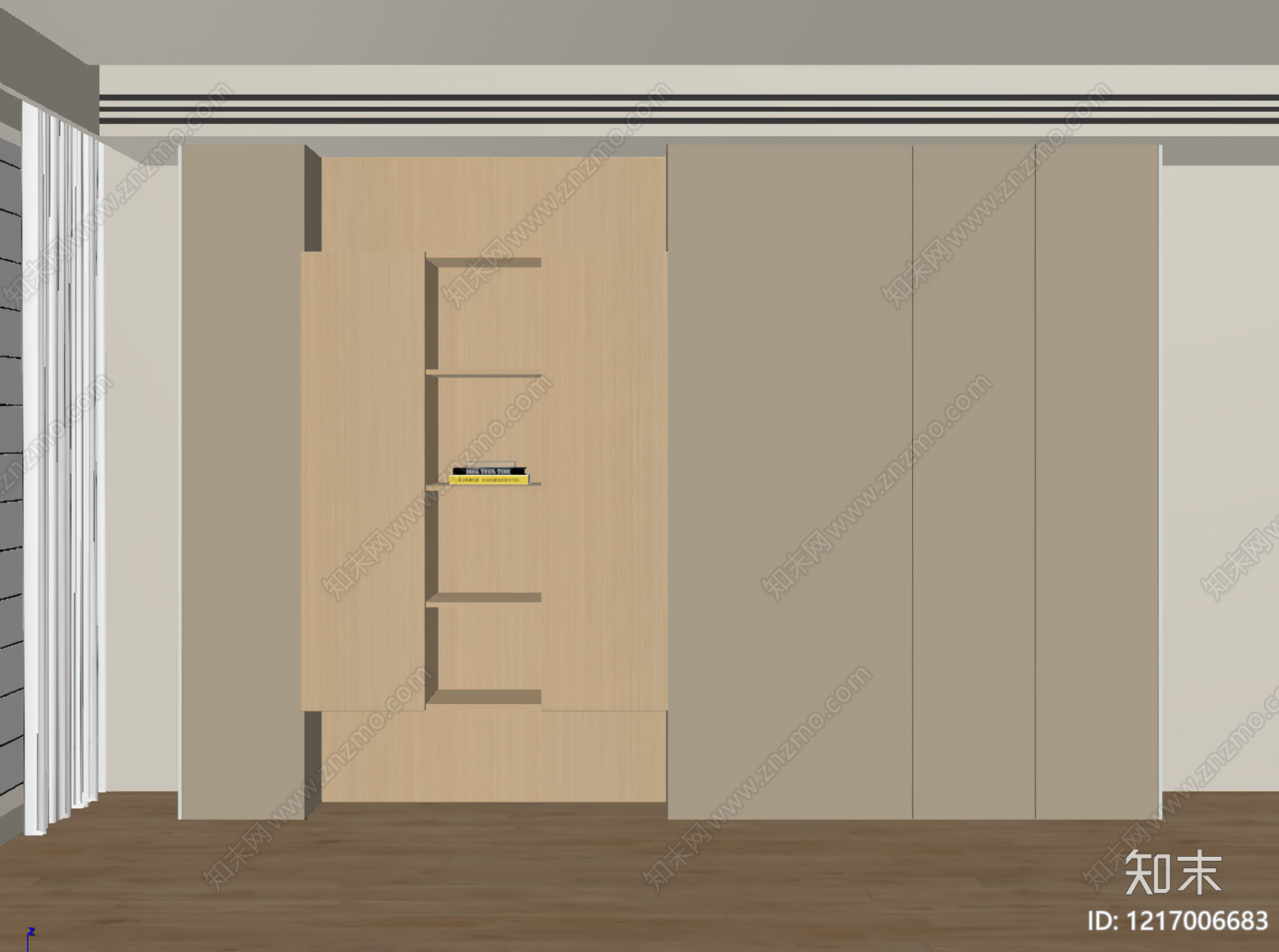 极简衣柜3D模型下载【ID:1217006683】