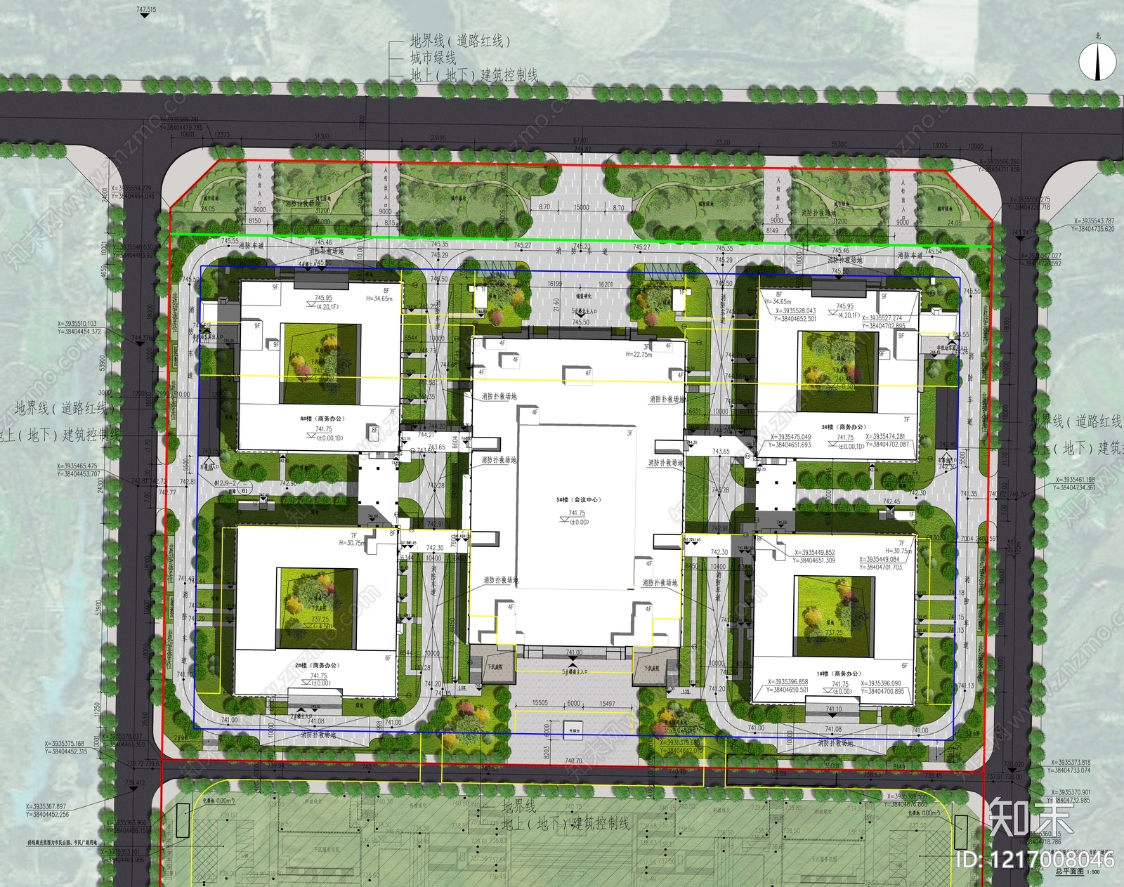 现代办公楼建筑cad施工图下载【ID:1217008046】
